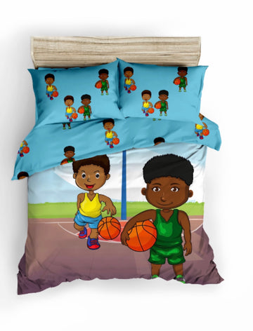 Open image in slideshow, Basketball Boys - Cotton Duvet Cover